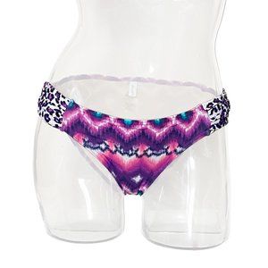 EUC Purple Abstract Argyle Bikini Swim Bottom - Women's Size M dELiA's Swimwear